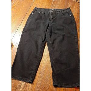 Size 14 Cato Black Denim Mid Rise Jean Capri Pedal Pushers Skimmers Casual Pants
